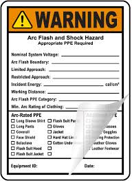 Write On Nfpa 70e Arc Flash Ppe Warning Label