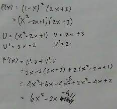 Turunan/ diferensial definisi turunanturunan dari y = f(x) terhadap x didefinisikan dengan : Turunan Pertama Dari F X 1 X 2 2x 3 Adalah Brainly Co Id