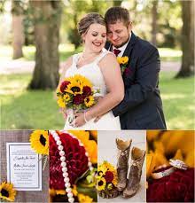 50 fall wedding bouquets for autumn brides | autumn bride, orange roses and sunflowers. South Dakota Fall Country Wedding Maddiepeschong Com