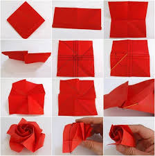 Origami Rose Anleitung Bastelideen Diy Zenideen Origami Rose Rosen Falten Origami