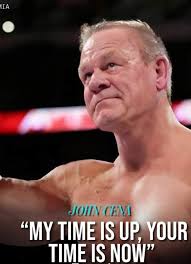 That moment when John Cena is in the Hall of Fame and ends his speech with  “My time is up, your time is now” 😭😭
