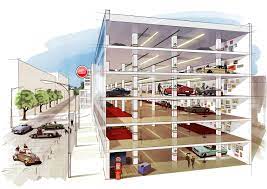 De ondergrondse garage bevindt zich 2 km van de luchthaven frankfurt. East Garage Ardi Goldman