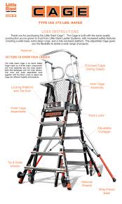 3' 3' 3' 3' 3' max workbench height: Little Giant Compact Cage Fiberglass Ladder Type Iaa 375 Lb Capacity 18506 244 Lg