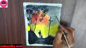 Thanks to youtube which provides different ideas and solutions for drawing with oil pastels. Parbez Drawing Academy Beautiful Sunrise Scenery With Oil Pastels Acrylic Colours Facebook