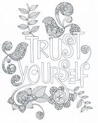 Zentangle Trust Yourself Words Mandala Coloring Pages Coloring Pages Inspirational Love Coloring Pages