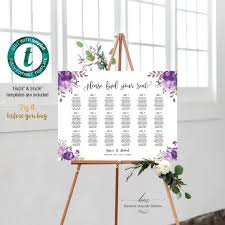 All Editable Purple Lavender Floral Wedding Horizontal