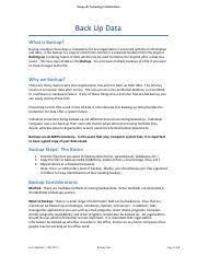 Maybe you would like to learn more about one of these? Data Backup Plan Template Data Backup Plan The Backup Plan Should Be Put In Writing And Kept With Your Companys Policies And Procedures Documentation Course Hero