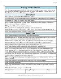 Restaurant Server Side Work Checklist Template Restaurant Management Restaurant Cleaning Employee Handbook Template