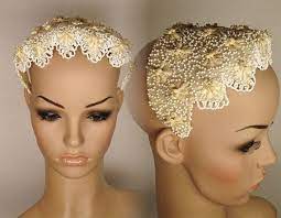 Vintage 1940s Beaded Skull Cap Seed Beads Garden Party Mad Man Etsy Beaded Skull Beaded Hair Jewelry