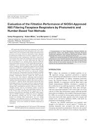 Course schedule & registration online. Pdf Evaluation Of The Filtration Performance Of Niosh Approved N95 Filtering Facepiece Respirators By Photometric And Number Based Test Methods