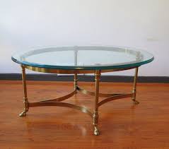 Solid Brass Labarge Italian Oval Coffee Table
