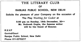 Inviting the person through emails on an occasion like. Invitation And Replies Class 12 Format Examples Cbse Tuts