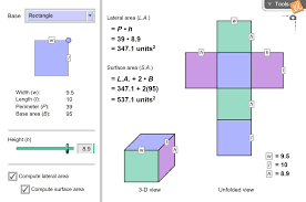 In words, the surface area of a cube is the area of the six squares that cover it. Surface And Lateral Areas Of Prisms And Cylinders Gizmo Lesson Info Explorelearning