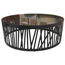 Exclusively at the home depot classic round nesting coffee tables nest when not in use. Contemporary Round Coffee Table With Smoked Black Glass Top And Metal Under Frame For Sale At 1stdibs