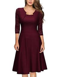 Miusol Women S Vintage Square Neck Floral Lace 2 3 Sleeve Cocktail Swing Dress Lace Skater Dress Swing Dress Cheap Dresses Online