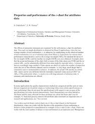 Pdf Properties And Performance Of The C Chart For