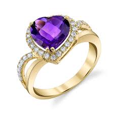 14k white gold band width: Heart Shaped Amethyst Engagement Ring In 14k Gold R133803y Ruby Oscar
