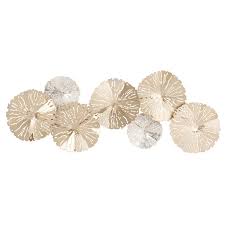 Wanddeko Aus Metall Gold Und Silberfarben 63x23 Maisons Du Monde Silver Metal Wall Art Metal Wall Art Wall Deco