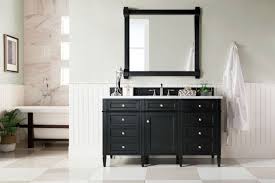 Brittany 60 Single Sink Bathroom Vanity Cabinet Black Onyx Finish Carrara White Counterto Single Bathroom Vanity James Martin Furniture Transitional Decor