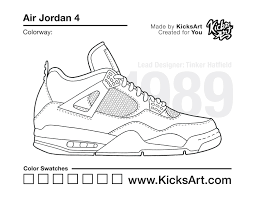 You can use our amazing online tool to color and edit the following jordan logo coloring pages. Air Jordan 4 Sneaker Coloring Pages Created By Kicksart