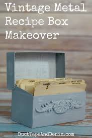Diy Recipe Box Vintage Metal Recipe Box Makeover With Paper Clay Castings Recipe Box Makeover Metal Recipe Box Recipe Box