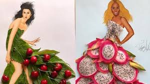 Pelajari cara menggambar dan mewarnai gaun putri elsa frozen untuk. Bikin Sketsa Gaun Dari Makanan Seniman Ini Bikin Warganet Kagum Citizen6 Liputan6 Com
