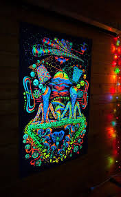 Uv Blacklight Backdrop True To Two Trootootoo Etsy In 2021 Trippy Tapestry Hippie House Hippie Bedroom Decor