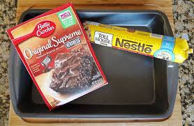Empty brownie mix and pouch of special dark syrup into large bowl. Brookie Bars Chocolate Chip Cookie Dough Brownie Recipe