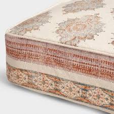 Natural Brown Block Printed Sonya Mattress Cover World Market Mattress Covers Daybed Covers Daybed Mattress Cover