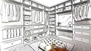 Drawing A Closet In Two Point Perspective How To Draw In Two Point Perspective Simple Perspective How Perspective Room Interior Sketch Interior Design Sketches