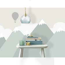 Hand Bemalt Grun Geometrische Kinderzimmer Kinder Tapete Wand Wandbild Geometrische Berg Kid Kinder Wand Wandbild Wand Dekor In 2020 Kinder Tapete Kinder Zimmer Wandbild Wand
