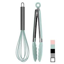 Delivery is included in our price. Country Kitchen 10 Whisk And Tong Kitchenware Set For Nonstick Cookware Silicone And Stainless Steel Accessories For Cooking Baking Frying Grilling Blending And Serving Gun Metal And Mint Green Pricepulse