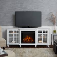 The best electric fireplace tv stands are also stylish enough to double as decorative centerpieces. Real Flame Marlowe Tv Stand For Tvs Up To 78 With Fireplace Included Reviews Wayfair