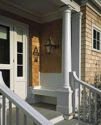 Summer front porch diy bench ana white plans garage doors pertaining to proportions 3024 x 3779. Edgartown Massachusetts Ferguson Shamamian Built In Seating Porch Bench House Exterior