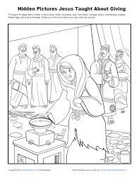 All widow's mite coloring page saint joseph children offering pages widows sketch tick. Hidden Picture Bible Activities For Children On Sunday School Zone