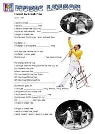 I can't get used to, living without, living without. I Have To Break Free Song Worksheet By Esl Kidz Tpt