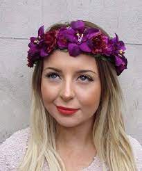 Plum Dark Purple Orchid Rose Flower Headband Hair Crown Garland Wreath Band 2758 Ebay Headband Hairstyles Crown Hairstyles Rose Flower Headband