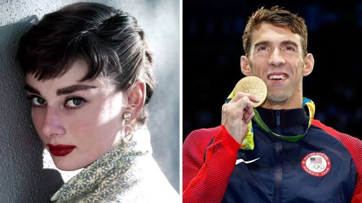 Audrey Hepburn and Michael Phelps