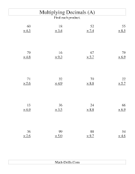Here you will find a wide range of free 5th grade multiplication worksheets, which will help your child learn to multiply different decimals. Multiplying Two Digit Whole By Two Digit Tenths All Multiplying Decimals Multiplying Decimals Worksheets Decimals Worksheets