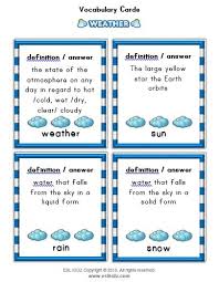 Weather Definition Cards Weather Activities For Kids Classroom Activities Weather Activities