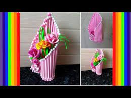 How To Make Flower Vase At Home Simple Paper Crafts Beautiful Flower Vase Youtube Flower Vase Crafts Flower Crafts Easy Paper Crafts