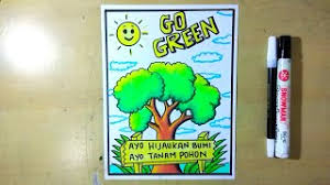 Konsep pelestarian alam dalam poster berbahasa perancis bertema lingkungan hidup dalam nur, tajudin, dkk. Cara Membuat Poster Lingkungan Go Green Cute766