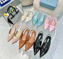 Women Sheep Skin Wholesale Spring Pointed Toe Womens Heels Private Label  Slingback Thin Low Heel Ladies Shoes