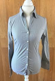 Black And White Striped Blouse H M H M Shirt Size 8 Womens Long Sleeve Button Down Top Black White Stripe Blouse Hm Buttondownshirt Black White Striped Blouse Black Tops Black White Stripes