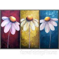 Check spelling or type a new query. 3 Panel Daisy Flower Large Wall Art Oil Painting On Canvas 14 X 28 X3pc Ebay Art Painting Oil Art Painting Canvas Art
