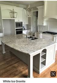 Pin By Bailee Kloiber On Home White Ice Granite Granite Countertops Kitchen Kitchen Countertops