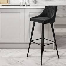 Not for the faint of heart, these stools will make you swoon. Charcoal Grey Velvet Bar Stool With Black Legs Macie Furniture123