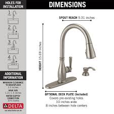 If sink does not hold water even though stopper is in the down position Single Handle Pull Down Kitchen Faucet With Soap Dispenser And Shieldspray 19962z Sssd Dst Delta Faucet