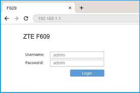 Password default zte f609 : 192 168 1 1 Zte F609 Router Login And Password