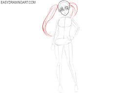 Collection of free ponytail drawing reference download on ui ex. How To Draw An Anime Girl Easy Drawing Art